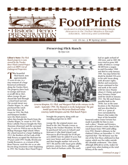 Footprints Dedicated to Preserving and Promoting Historic Resources in the Truckee Meadows Through Education, Advocacy and Leadership
