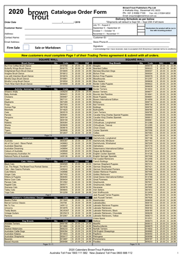 Catalogue Order Form