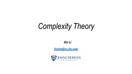 Complexity Theory