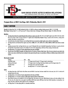 Postgame Notes: at UNLV | San Diego, Calif