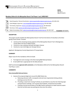 Metropolitan Branch Trail Phases 1 and 2, MR2016021