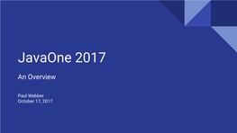 Javaone 2017