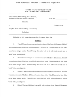 Keenan V. Holy See Complaint