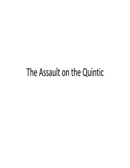 The Assault on the Quintic Niels Henrik Abel