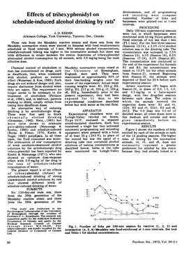 Effects of Trihexyphenidyi on Schedule-Induced Alcohol Drinking