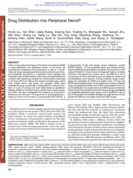 Drug Distribution Into Peripheral Nerve S