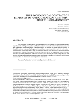 The Psychological Contract of Employees in Public Organizations: What Built This Relationship?