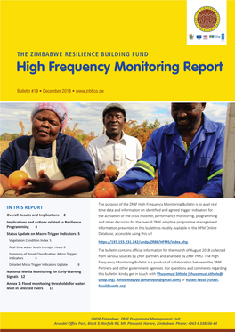 High Frequency Monitoring Report Bulletin #19 | December 2018