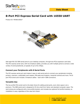 8-Port PCI Express Serial Card with 16550 UART