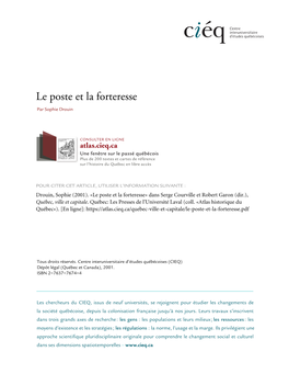 Le Poste Et La Forteresse Par Sophie Drouin