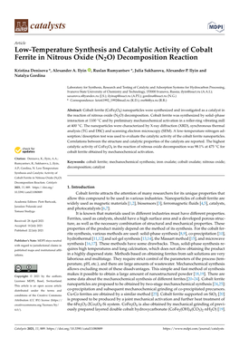 Low-Temperature Synthesis and Catalytic Activity of Cobalt Ferrite in Nitrous Oxide (N2O) Decomposition Reaction