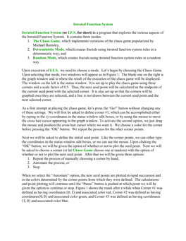 Iterated Function System Iterated Function System