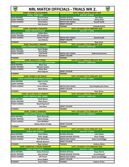 Nrl Match Officials - Trials Wk 2