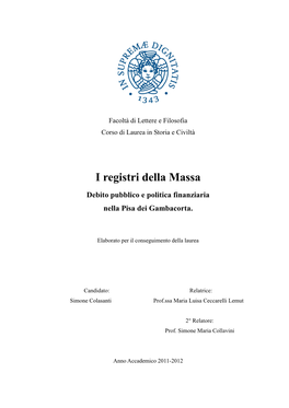 I Registri Della Massa