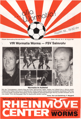 Vfr Wormatia Worms — FSV Salmrohr