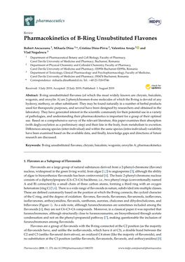 Pharmacokinetics of B-Ring Unsubstituted Flavones