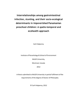 Interrelationships Among Gastrointestinal Infection, Stunting