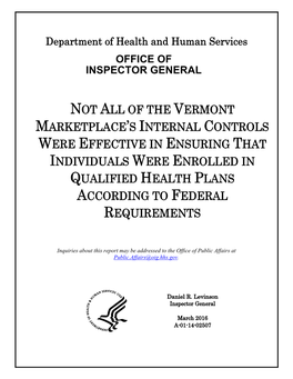 Not All of the Vermont Marketplace's Internal Controls Were Effective In