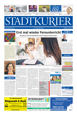 Erst Mal Wieder Fernunterricht Klar Text Wie Geht Es Nach Den Osterferien an Den Freiburger Schulen Weiter?