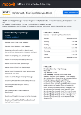 541 Bus Time Schedule & Line Route