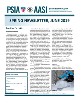 Spring Newsletter, June 2019