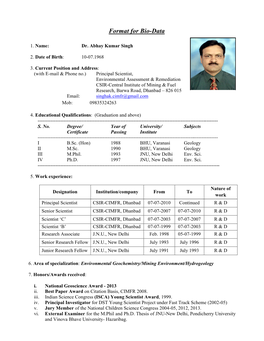 Dr. Rajendra Singh, Scientist, CMRI, Dhanbad