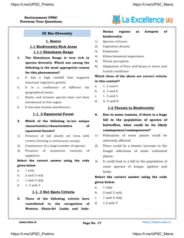 III Bio-Diversity