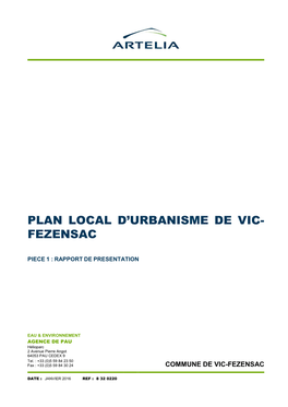 Plan Local D'urbanisme De Vic- Fezensac