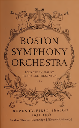 Boston Symphony Orchestra Concert Programs, Season 71, 1951-1952