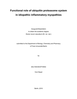 Functional Role of Ubiquitin Proteasome System in Idiopathic Inflammatory Myopathies