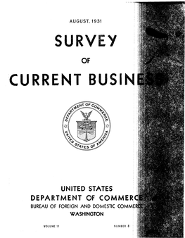 Survey of Current Business August 1931