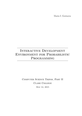 Interactive Development Environment for Probabilistic Programming