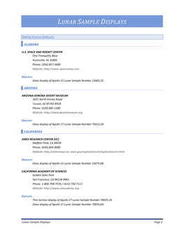 Lunar Sample Displays