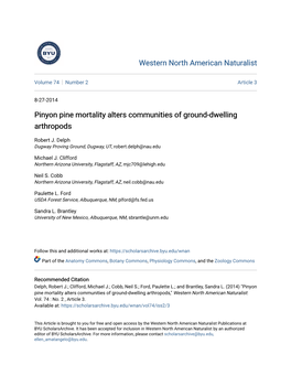 Pinyon Pine Mortality Alters Communities of Ground-Dwelling Arthropods