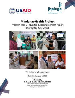 Mindanaohealth Project Program Year 6 – Quarter 3 Accomplishment Report (April 2018-June 2018)