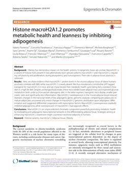 Histone Macroh2a1.2 Promotes Metabolic Health and Leanness By