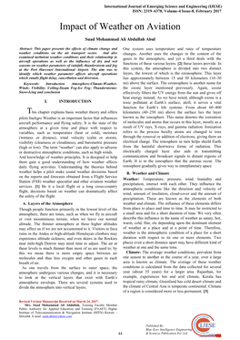 Impact of Weather on Aviation