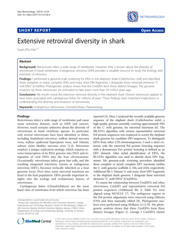 Extensive Retroviral Diversity in Shark Guan-Zhu Han1,2