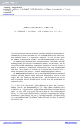 A History of the English Parish: the Culture of Religion from Augustine to Victoria N