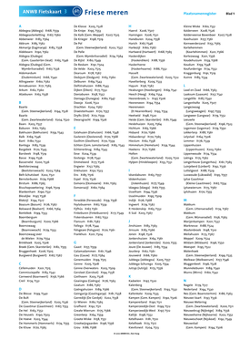 Friese Meren Plaatsnamenregister Blad 1