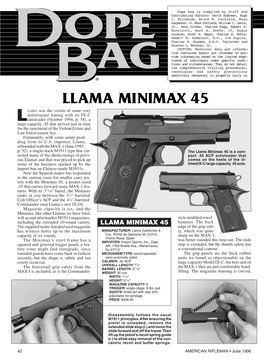 LLAMA MINIMAX 45 LAMA Was the Victim of Some Very Unfortunate Timing with Its IX-C Lautoloader (October 1994, P