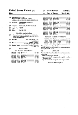 Unlted States Patent [19] [11] Patent Number: 5,069,911 Ziiger [45] Date of Patent: Dec