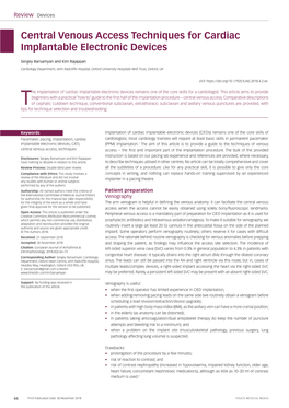 Central Venous Access Techniques for Cardiac Implantable Electronic Devices