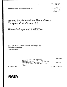 Proteus Two-Dimensional Navier-Stokes Computer Code-Version 2.0