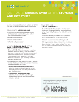 Fast Facts: Chronic Gvhd of the Stomach and Intestines