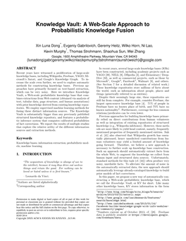 Knowledge Vault: a Web-Scale Approach to Probabilistic Knowledge Fusion