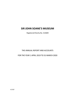 Sir John Soane's Museum Annual Report and Accounts 2019 to 2020