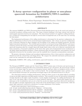 X-Array Aperture Configuration in Planar Or Non-Planar Spacecraft