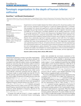 Tonotopic Organization in the Depth of Human Inferior Colliculus