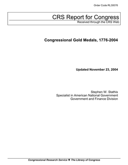 Congressional Gold Medals, 1776-2004